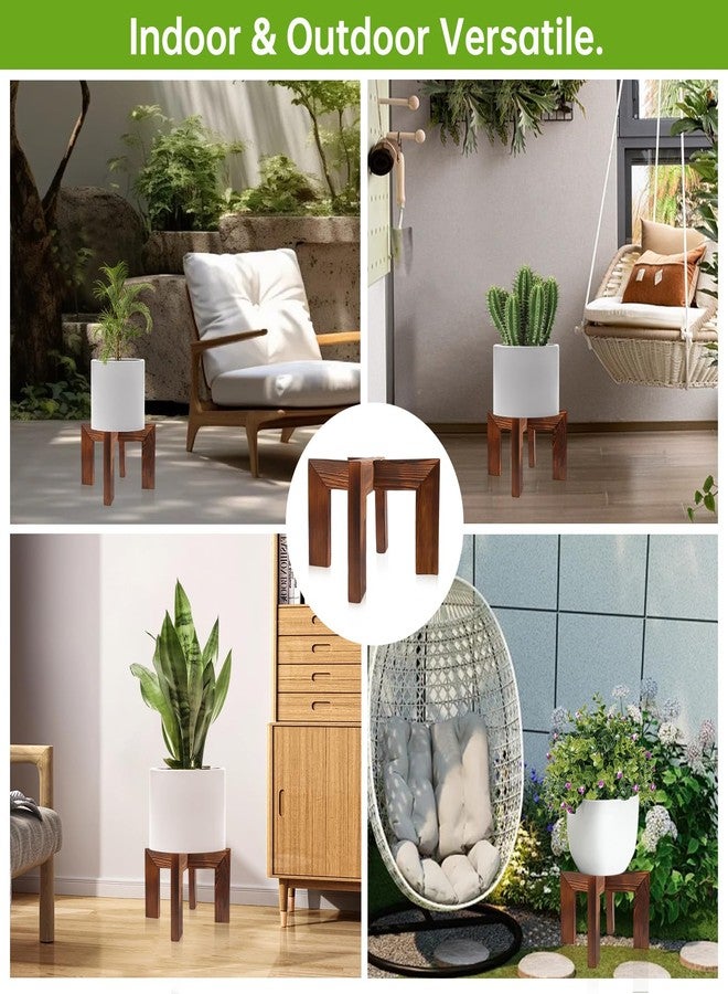 hismocal 2 Pack Wood Plant Stand Indoor Holders for Plants, Sturdy Flower Pot Stands Plants Shelf, Wooden Stool for Patio Plant Stand, Fit 5-18 Inch Variety Flower Pots, Easily Assemble - Image 5